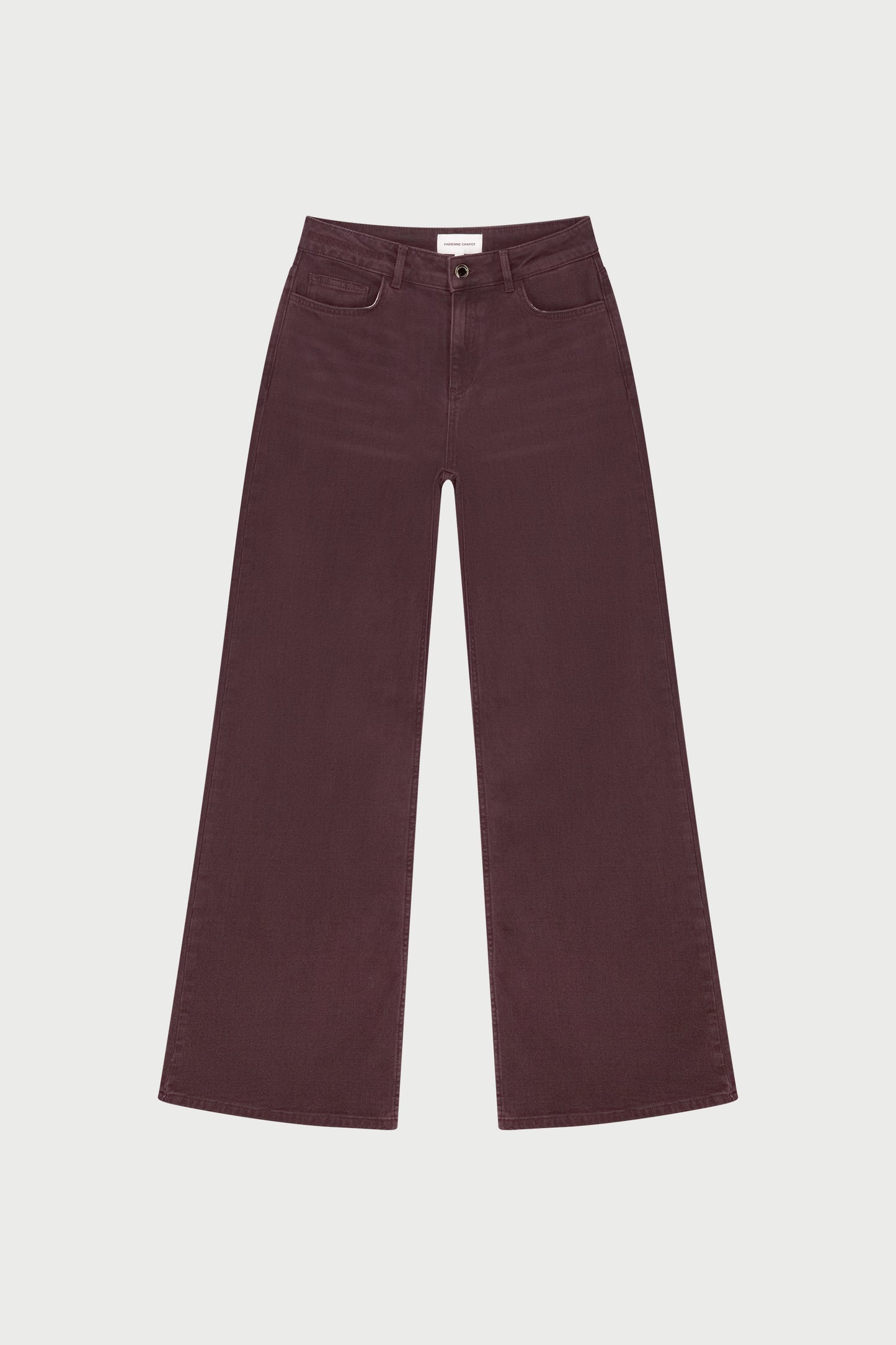 Thea Wide Leg Jeans Burgundy