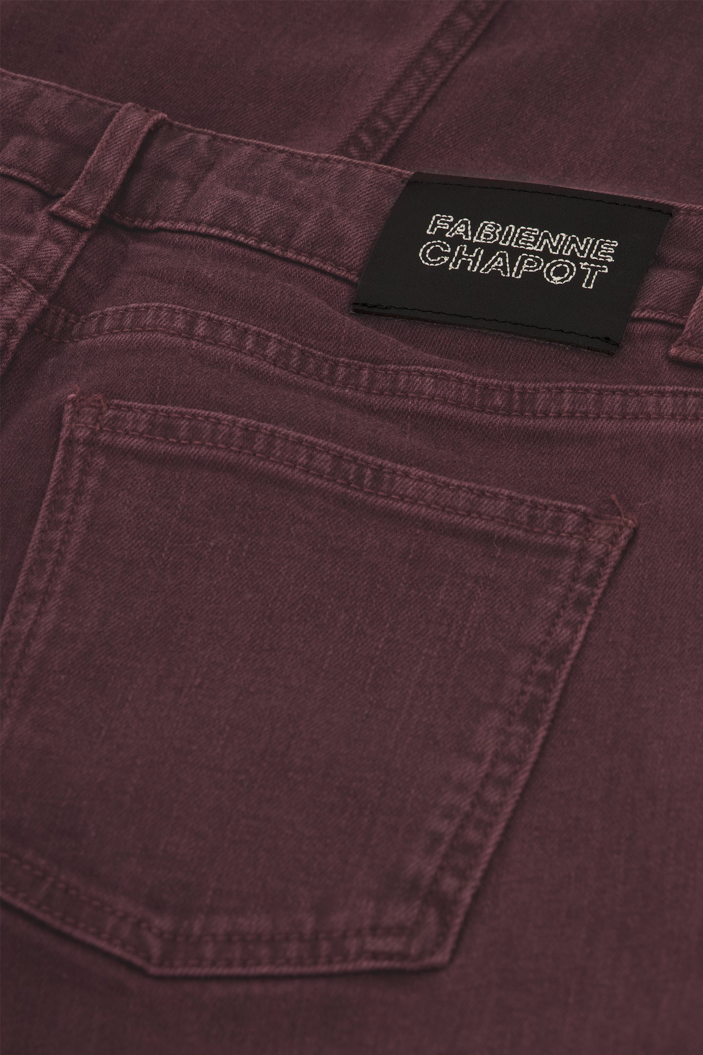 Thea Wide Leg Jeans Burgundy