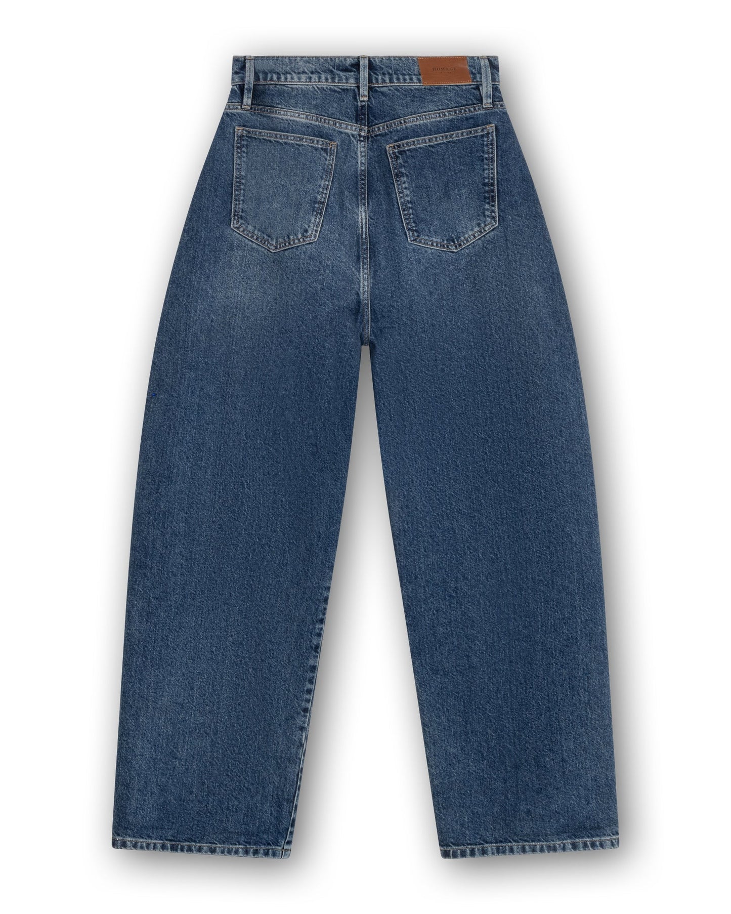 Dean Curved Baggy Whit Slanted Fly Dark Wash
