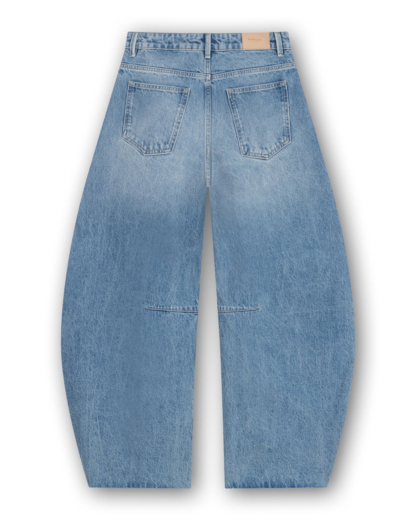 Jimi Mid Waist Barrel Jeans With Darts Vintage Wash