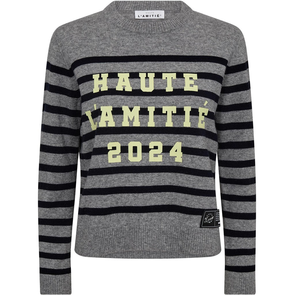 Cash LS Stripe Logo Knit