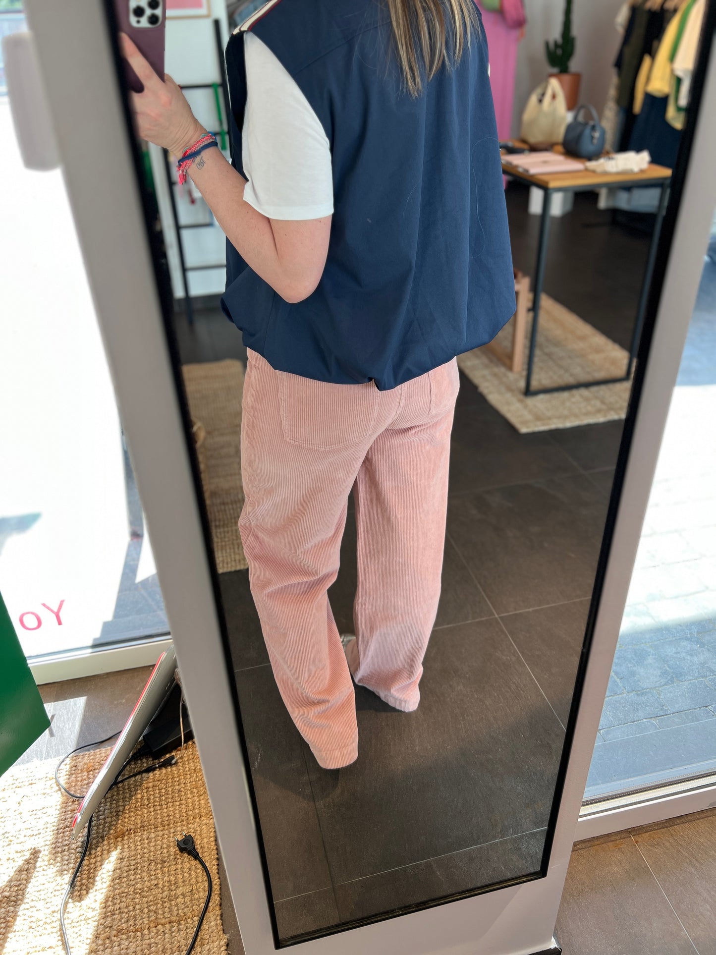 James Rib Wide Leg Jeans Blush Pink