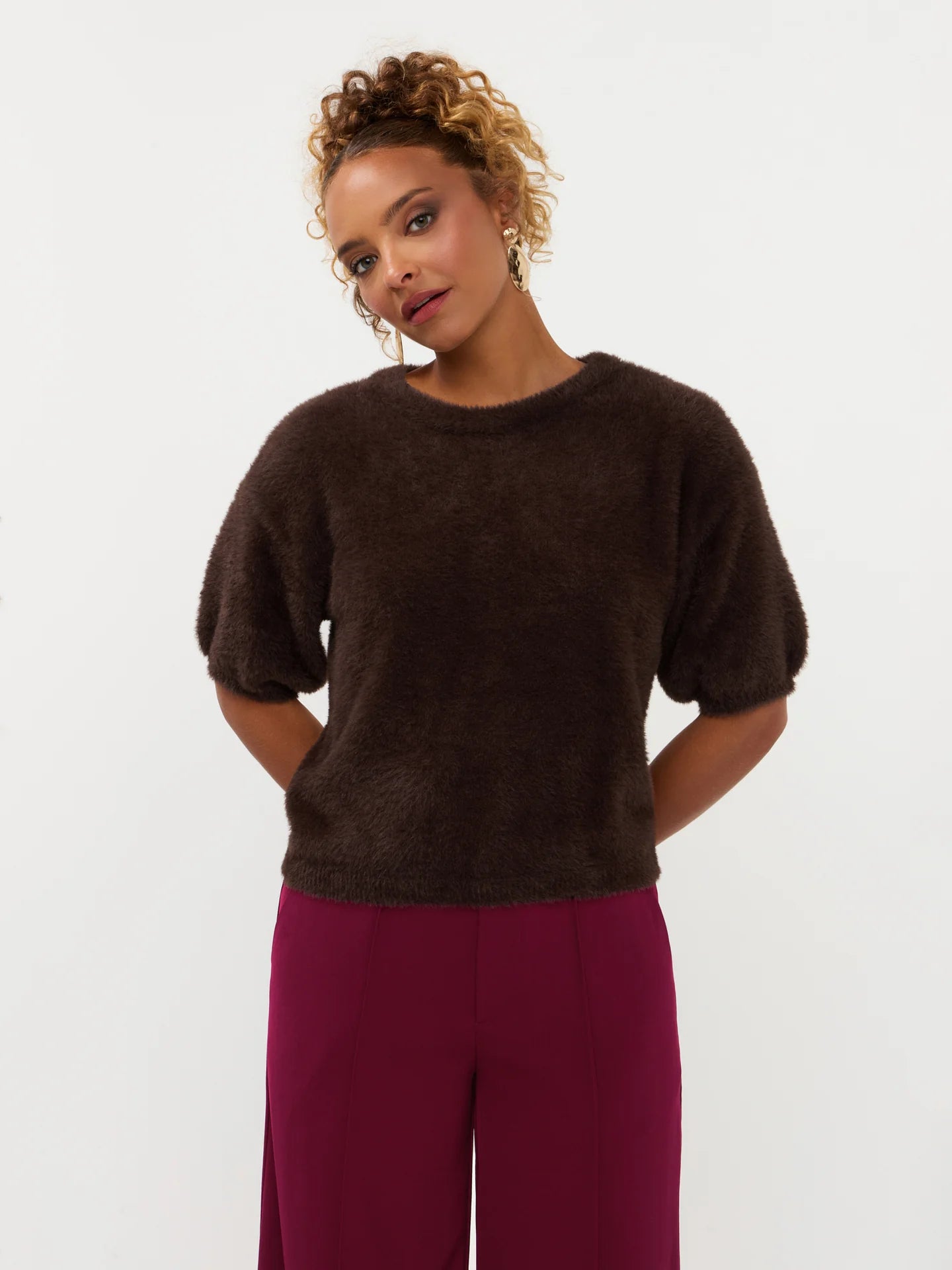 Knitted Top Dark Brown
