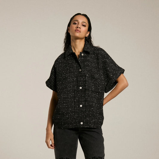 Short Sleeve Tweed Jacket