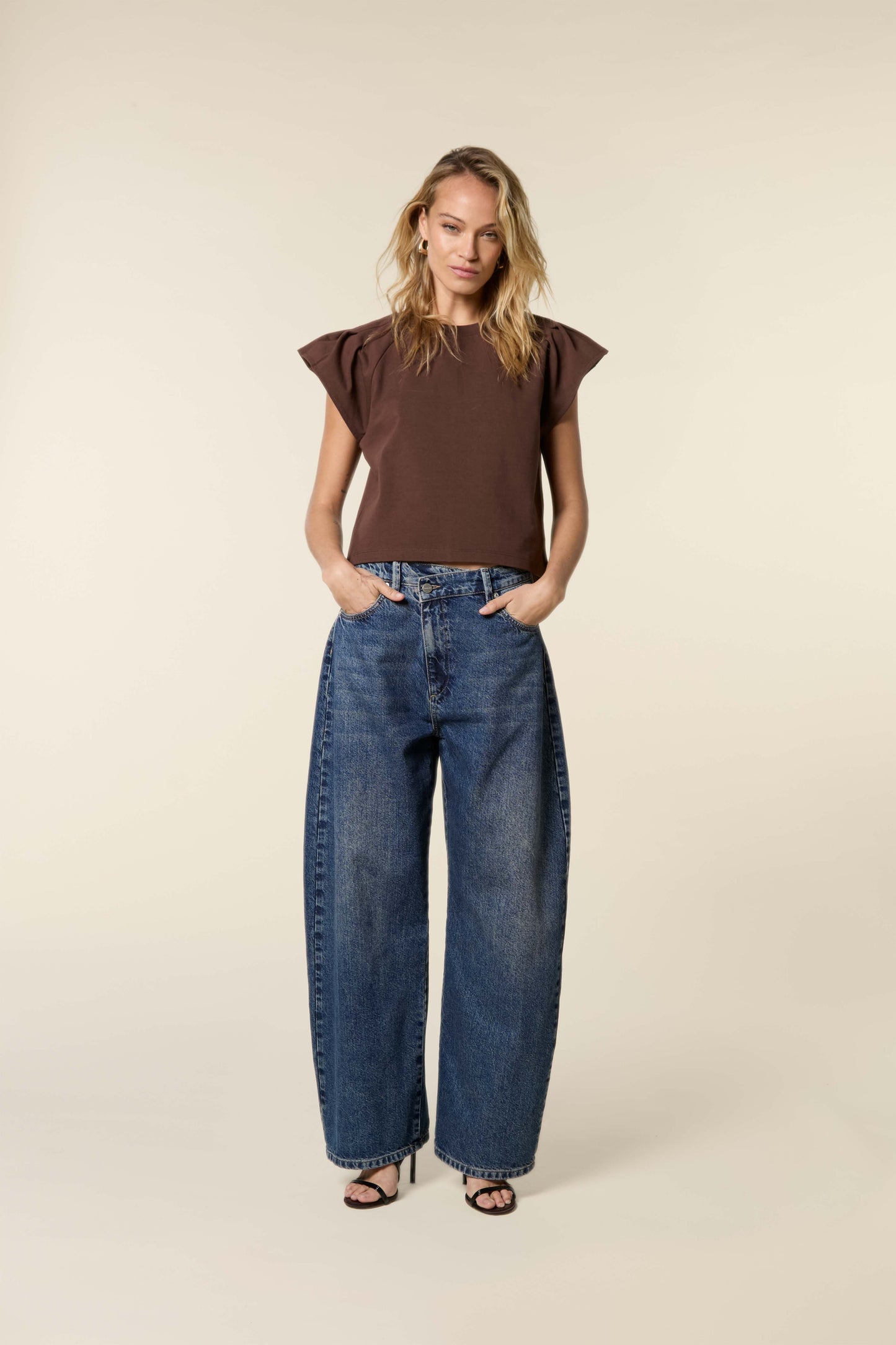 Dean Curved Baggy Whit Slanted Fly Dark Wash