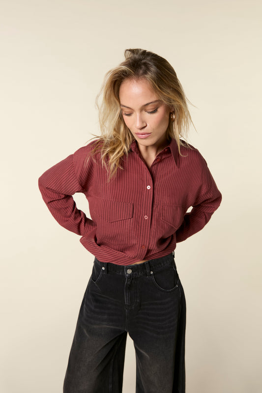 Transparent Stripe Blouse Light Grape