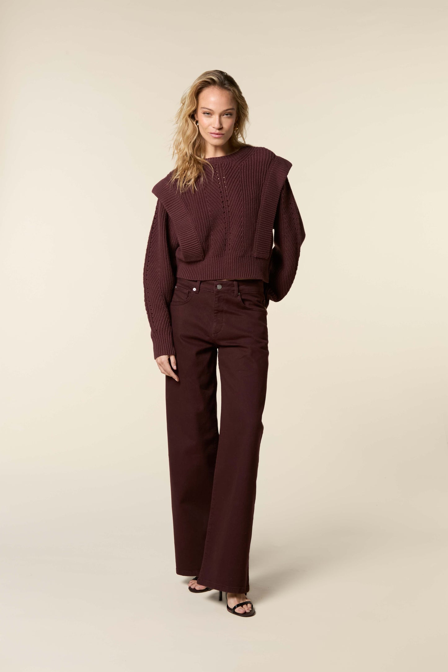 Cooper Colored Mid Waist Slouchy Wide Leg Jeans Grape