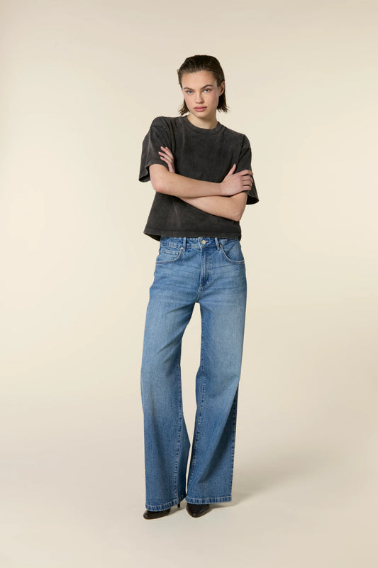 Cooper Mid Waist Slouchy Wide Leg Jeans Blue Used