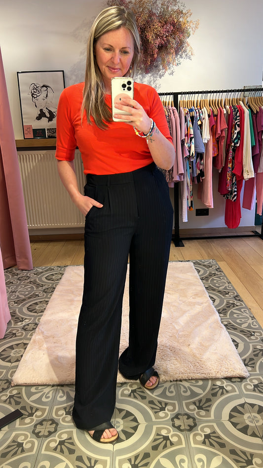Woven Stripy Wide Leg