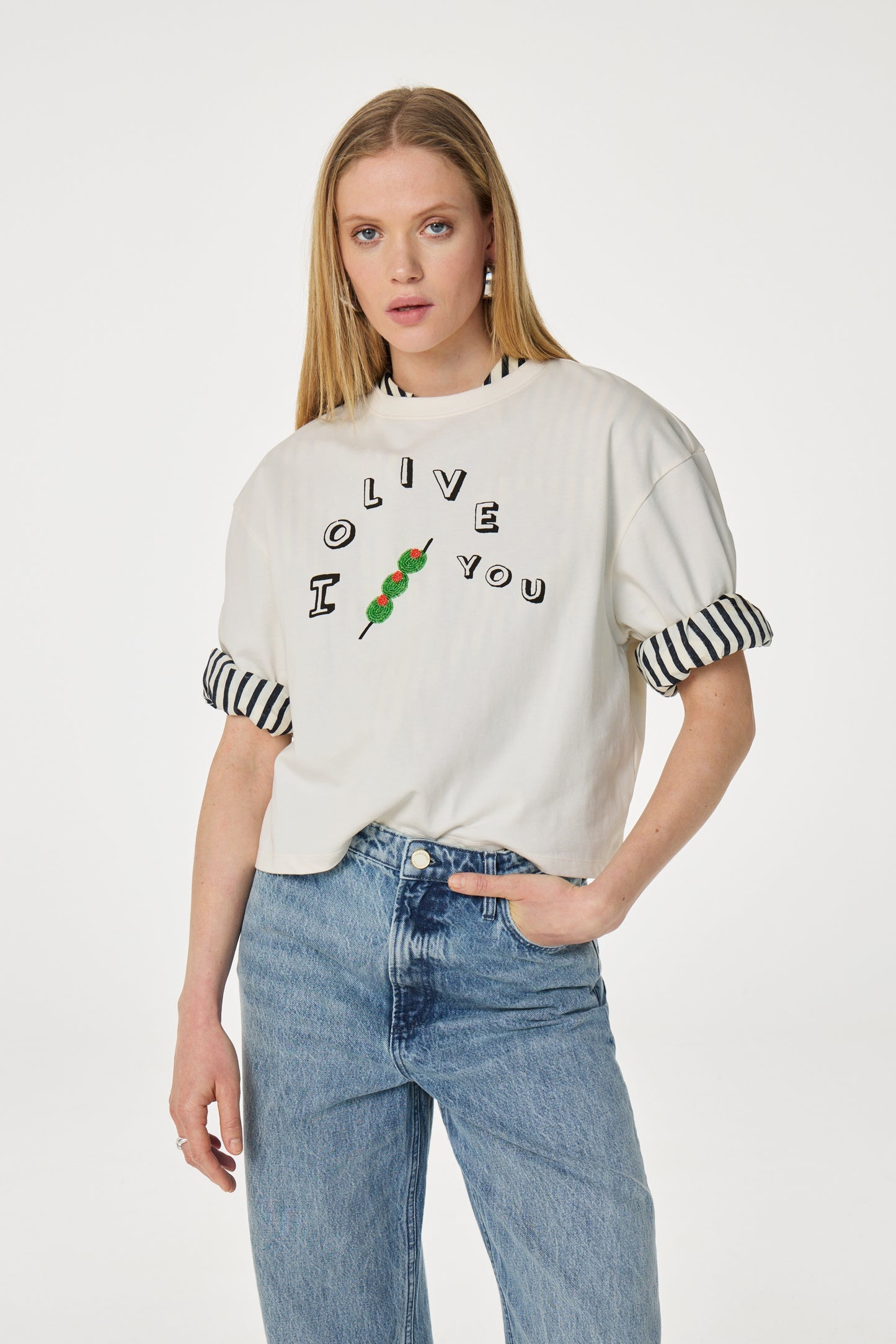 Benja T-shirt Cosy White/ Pink