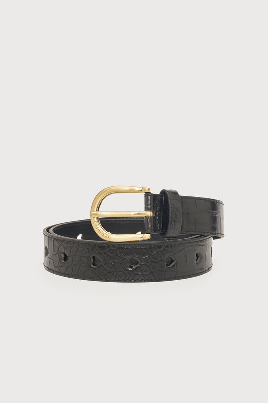 Cut It Out Heart Belt Black