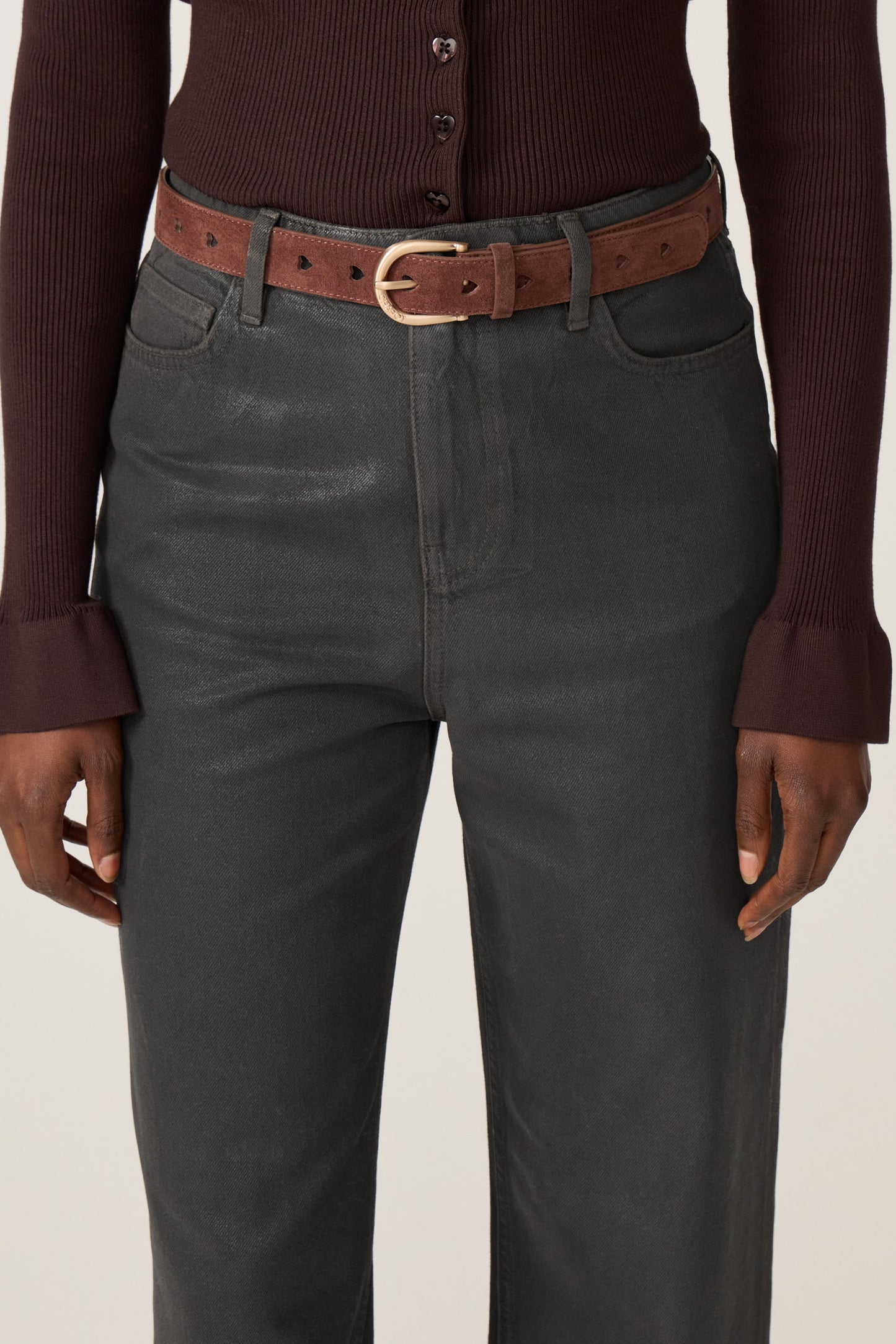 Cut It Out Heart belt Suede