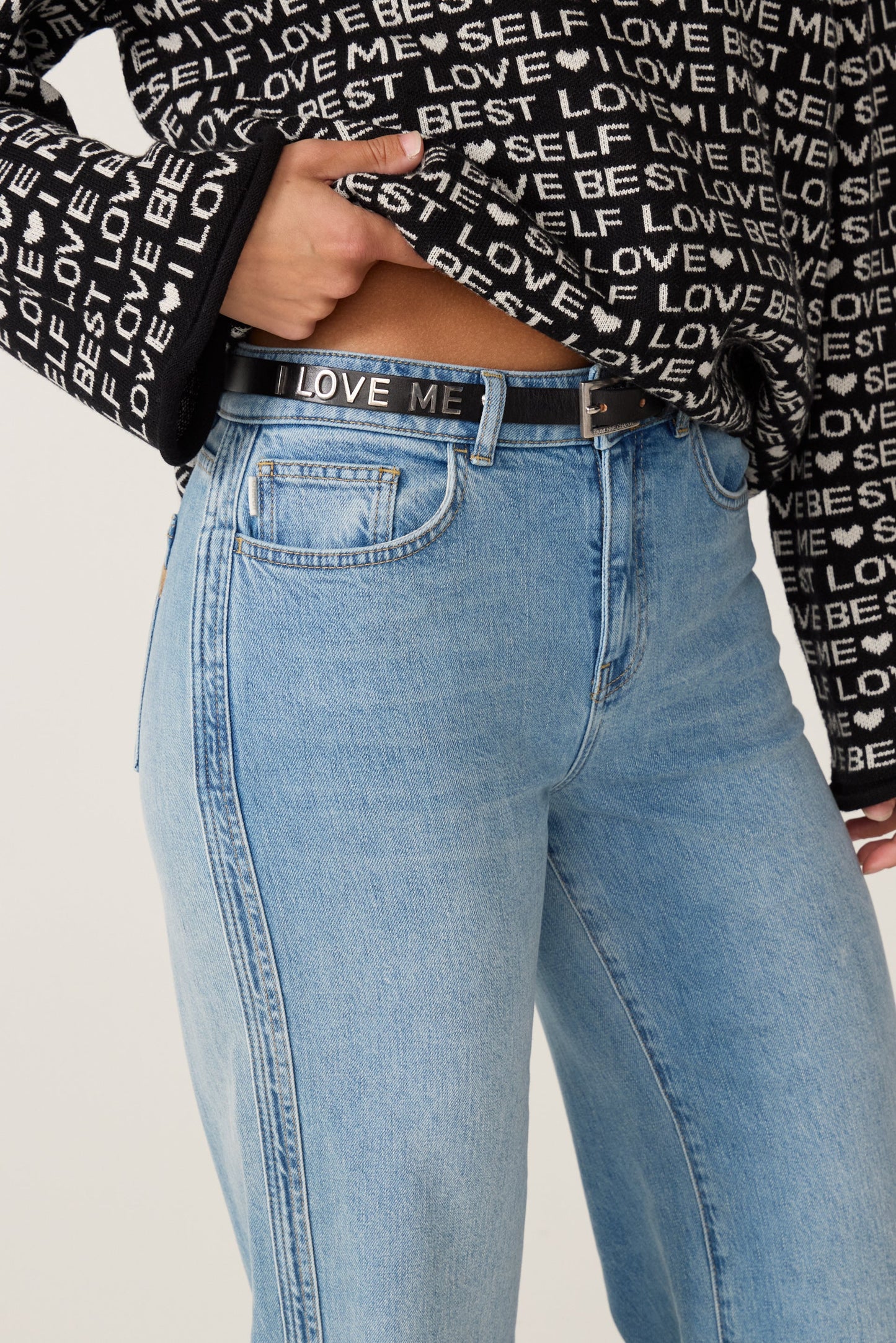 Studded Love Letter Belt