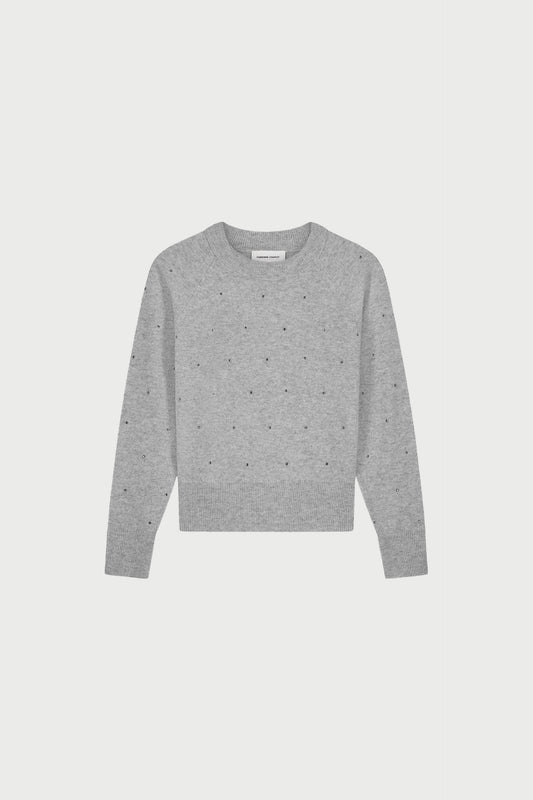 Lidi Rhinestone Pullover Grey Melange