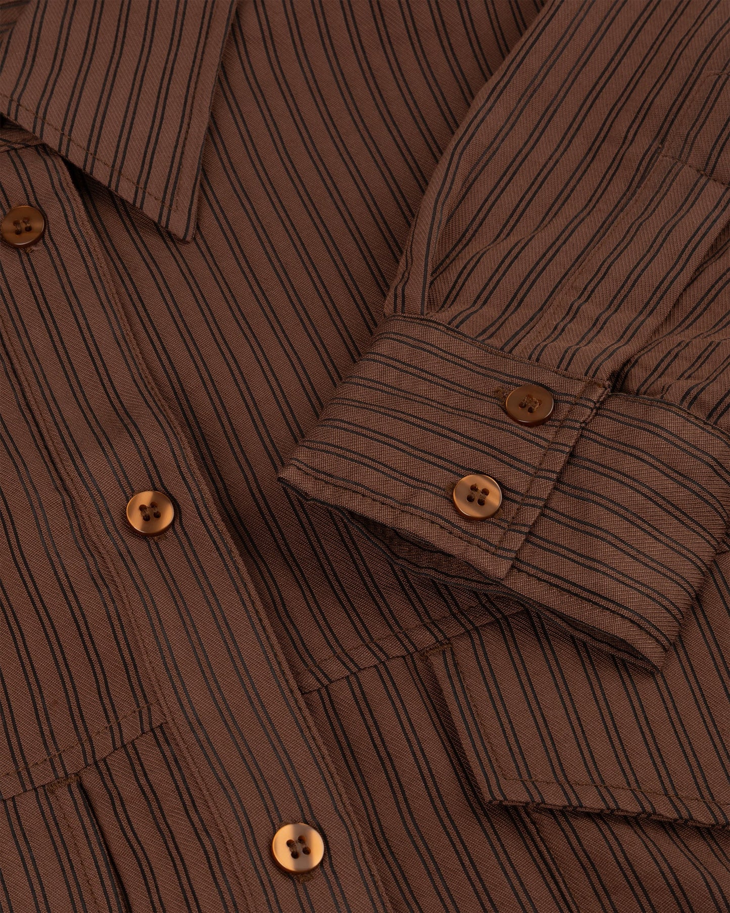 Transparent Stripe Blouse Mid Brown