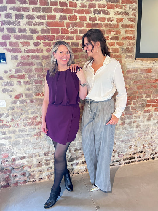 FalconCC Pleat Mini Dress Plum