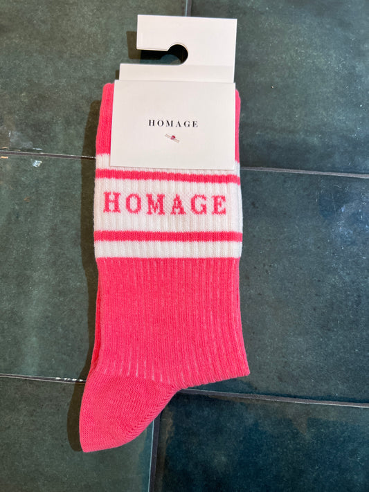 Homage Socks Pink/ Off White
