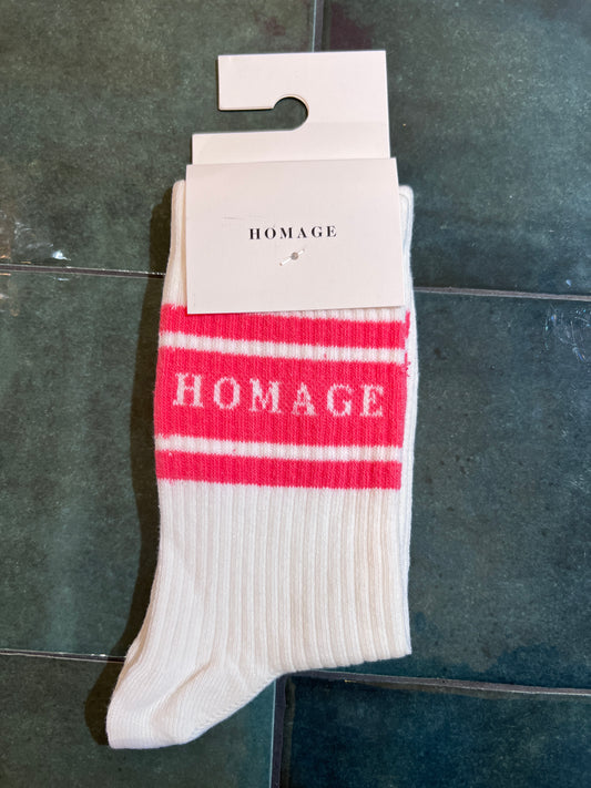 Homage Socks Off White/ Pink