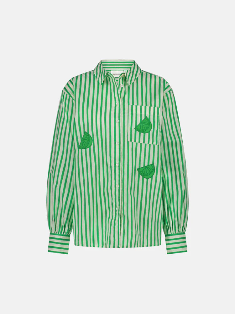 Alex Blouse Green Jil Stripe