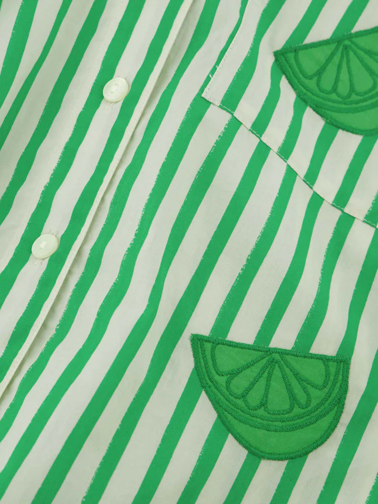 Alex Blouse Green Jil Stripe