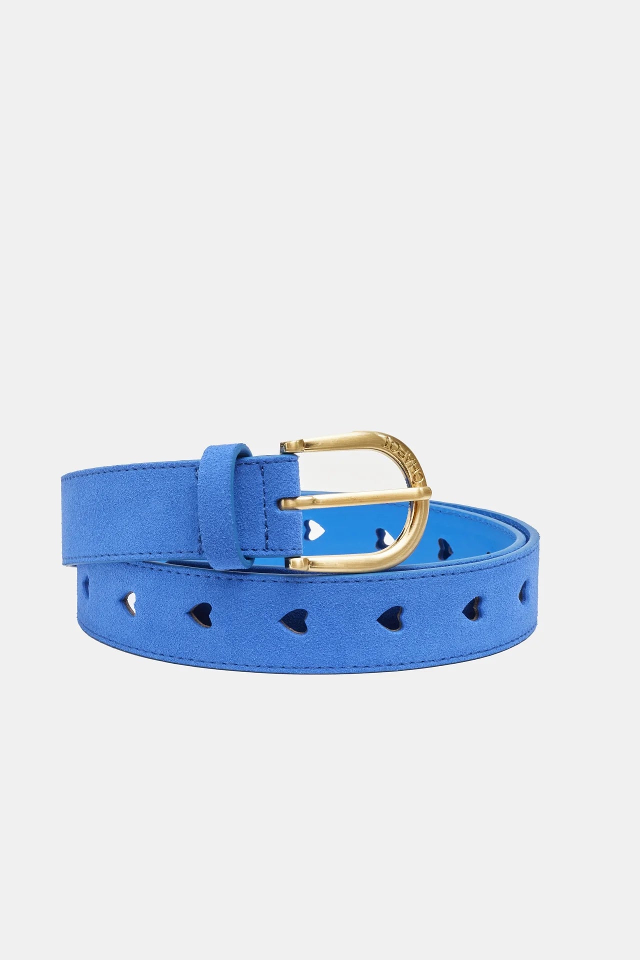 Cut It Out Heart Belt Suede/ Leather Blue Wave