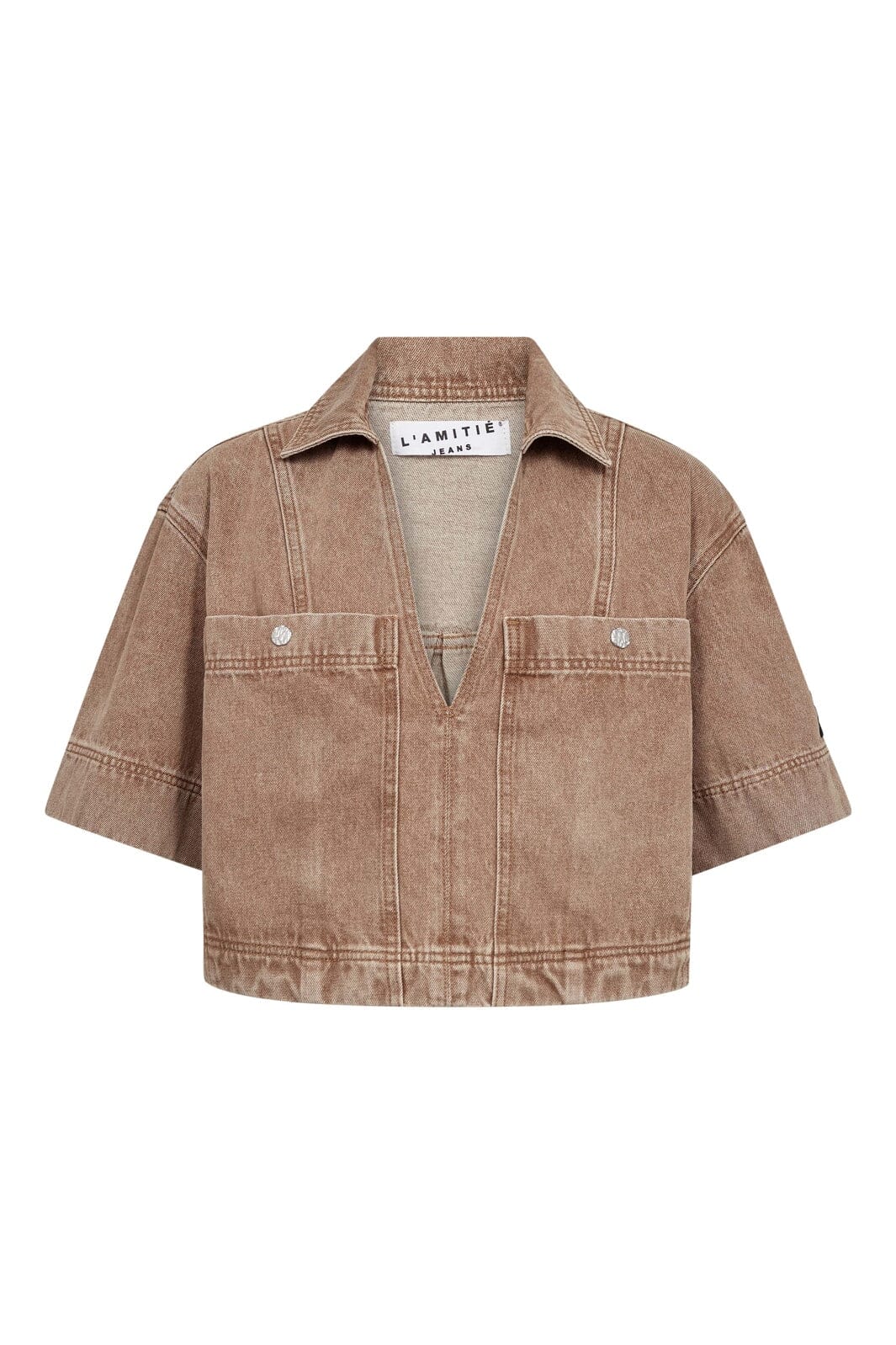 Drew Denim Top Camel