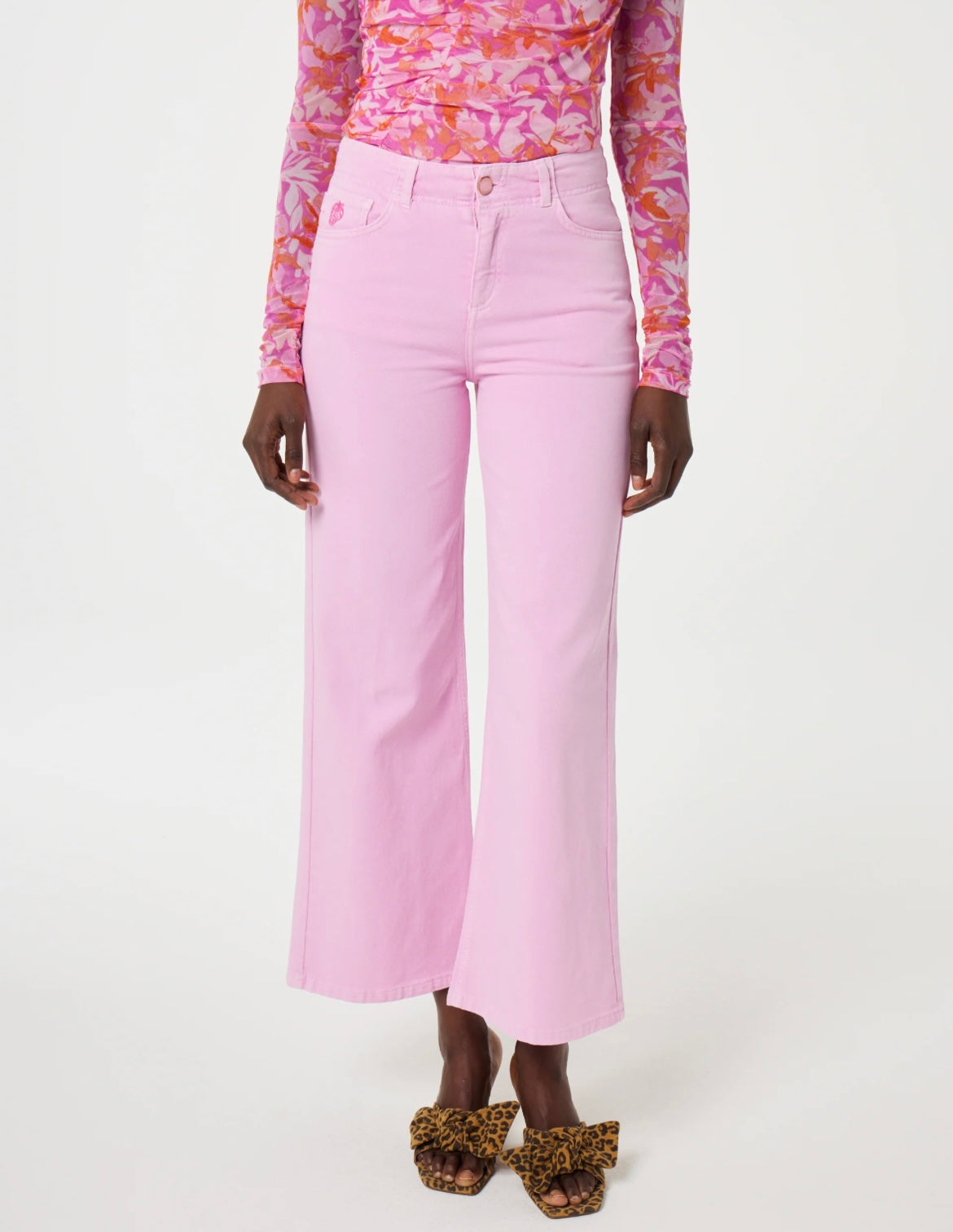 Hayley Cropped Mid Rise Pink