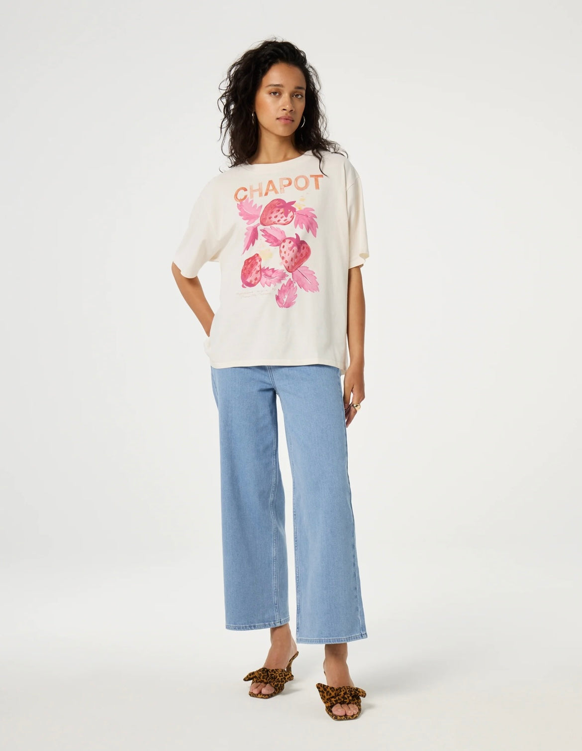Hayley Cropped Mid Rise Jeans Mid Blue