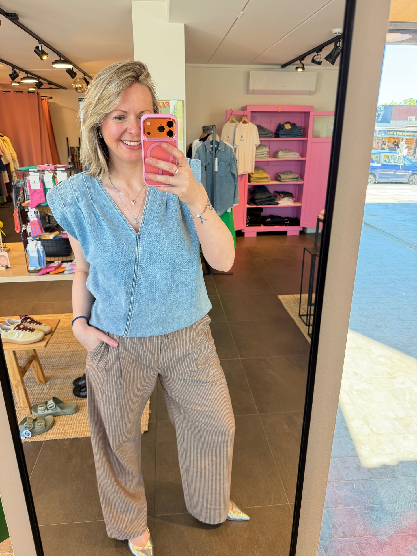 AsjaCC Wrap Denim Top