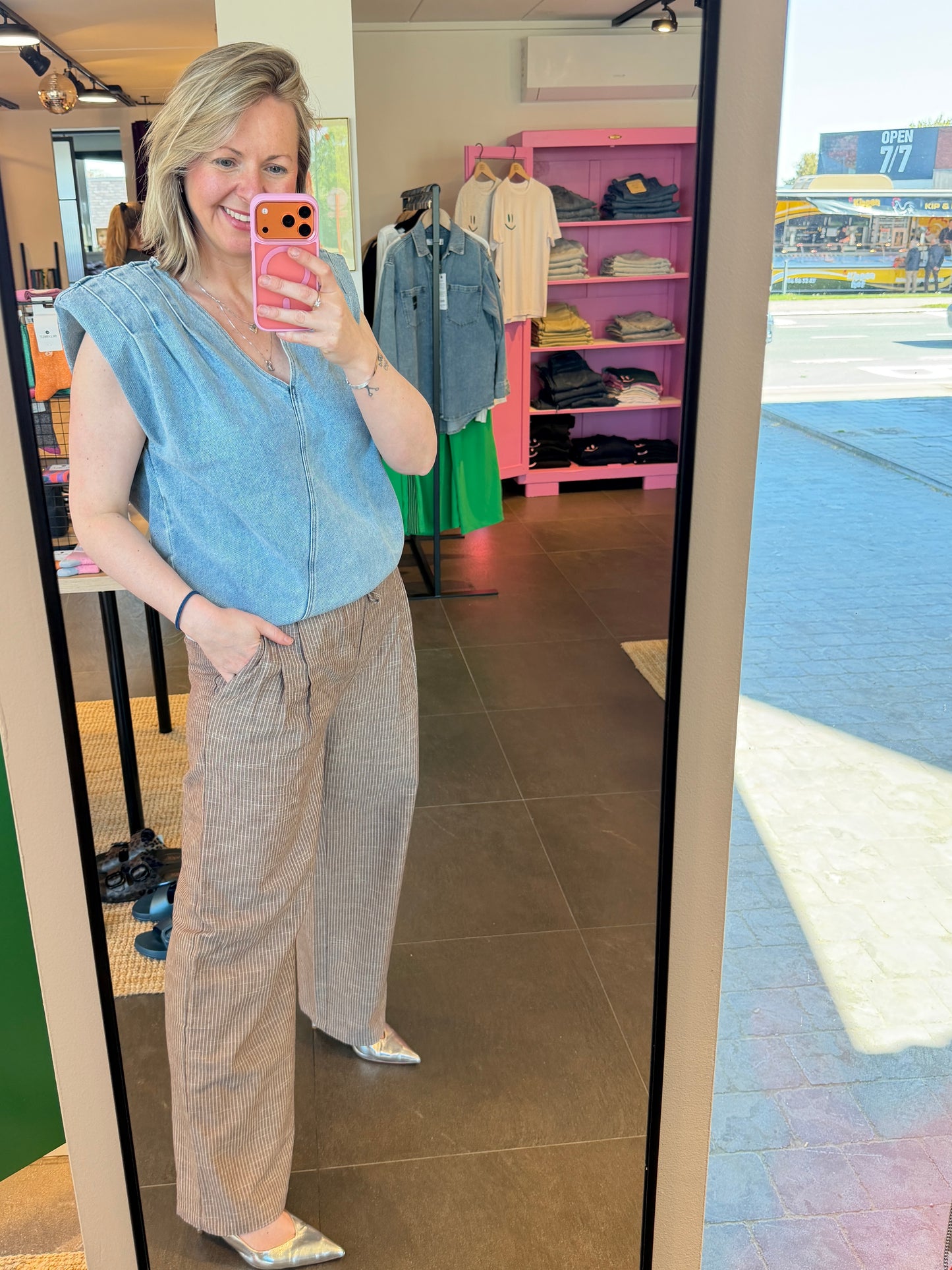 AsjaCC Wrap Denim Top