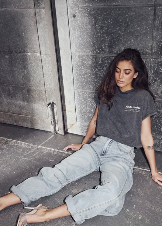 Drew Barrel Panel Jeans Bleached Denim