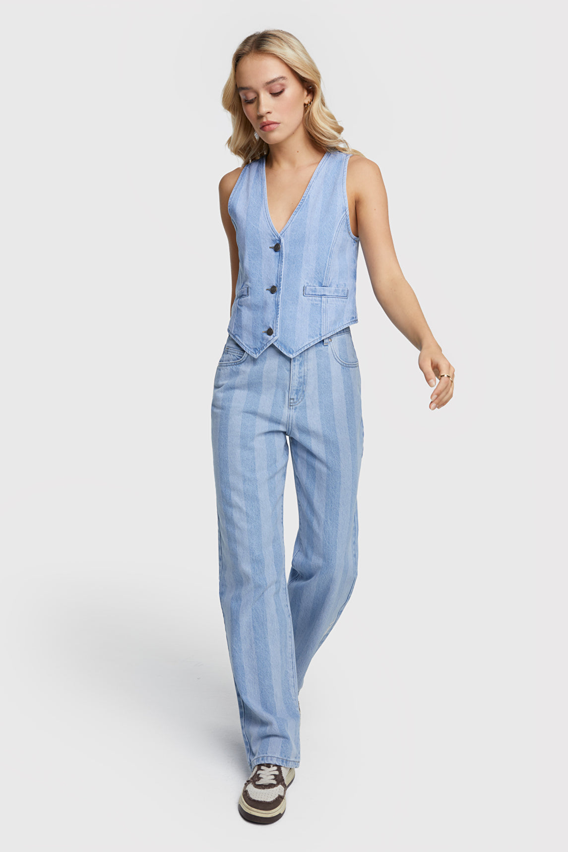 Woven Stripe Denim pants