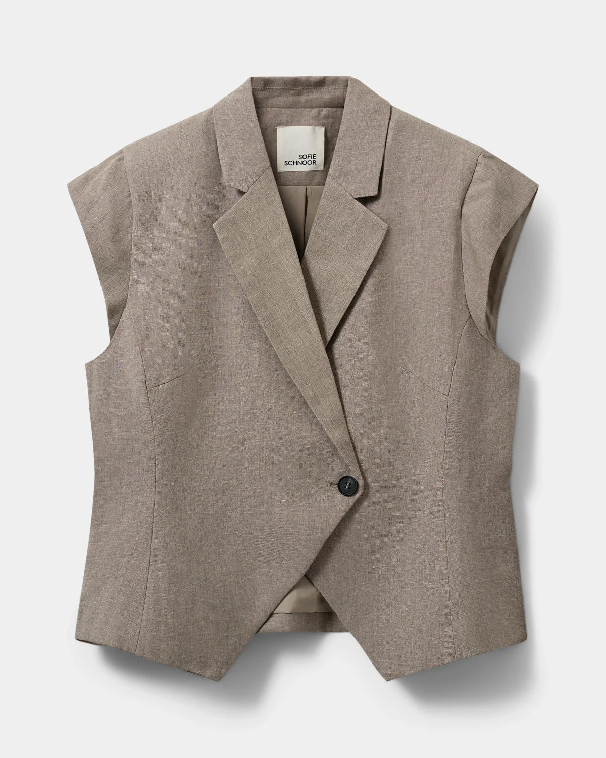 Majsesw Linen Mix Cap Sleeve