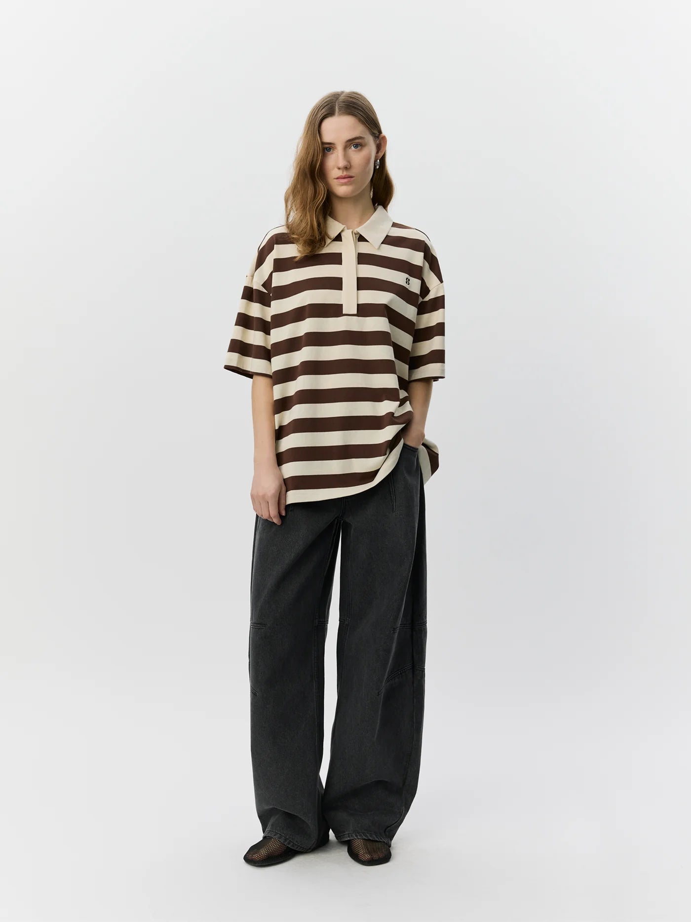 Pilsw Oversized Striped Polo