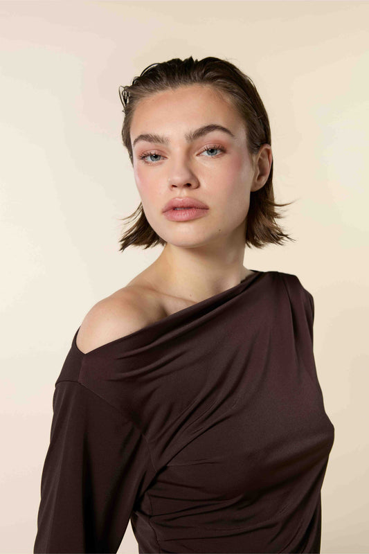 Off Shoulder Top Pleats
