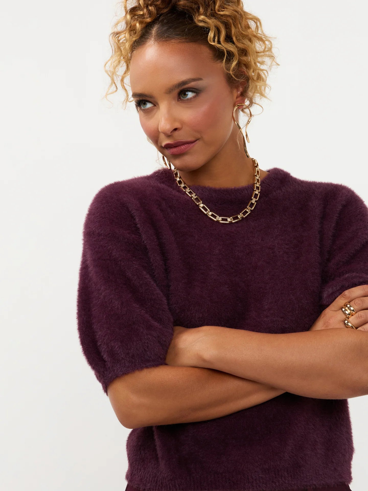 Knitted Top Mary Aubergine
